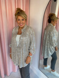 Oversized Sequin Shirt  - Champagne