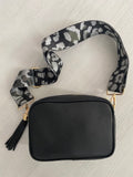 Woven Bag Strap - Grey & Black Leopard