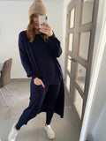 Voyelles Knitted Loungeset - Navy