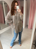 Oversized Sequin Shirt  - Champagne