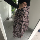 Leopard Print Midi Skirt - Pink