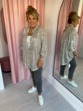 Oversized Sequin Shirt  - Champagne