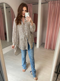 Oversized Sequin Shirt  - Champagne