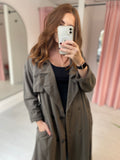 Jersey Trench Coat - Taupe